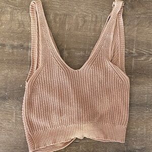 Lulu's Tan Knit Crop Top